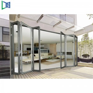 Australische Standards Doppelverglasung Lowes Bi-Falttür Akkordeon Aluminium Glas Patio Außen Bifold Doors Bi-Falttür