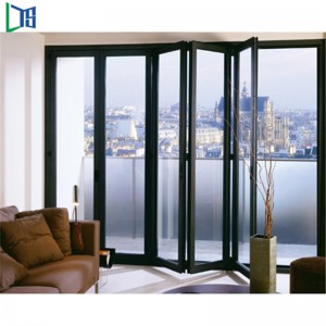 China-Fabrik-Erzeugnis-Aluminiumlegierungs-zweifach gefaltete Türen scharnierten Bi-Falttür für Handelsklasse-Gebäude