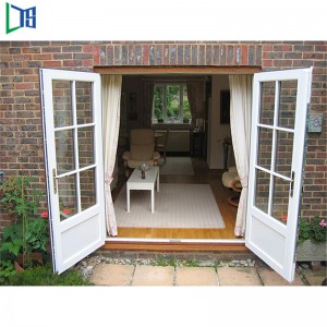 As2047 Aluminiumflügeltür mit Pulverbeschichtung in Grau und doppelter Low-E-Verglasung, hitze- und schalldicht