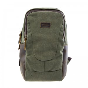 17SC-6456D Willkommener umweltfreundlicher grüner Canvas-Reiserucksack von OEM mit einem Laptopfach von bis zu 15,4 Zoll