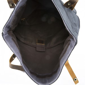 18SC-6776M Custom Canvas Rucksack Tasche mit echtem Leder Multi Taschen Organizer Rucksack für Studenten