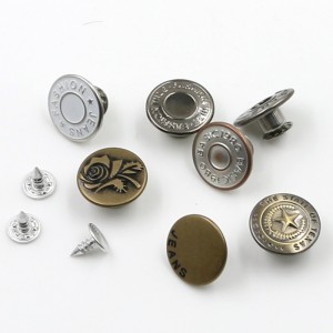 Benutzerdefinierte Mode gedruckt Runde Metall Druckknopf für Jeans 10