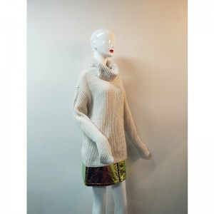 WEISSER HOCHKRAGEN-LANGARM-PULLOVER RLW0045F