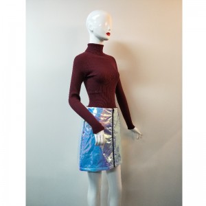 ROTER HOCHKRAGEN-PULLOVER RLWS0062F