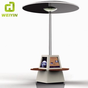Intelligente solarbetriebene Werbebank mit LED-Beleuchtung und USB-Ladegerät für den Außenbereich