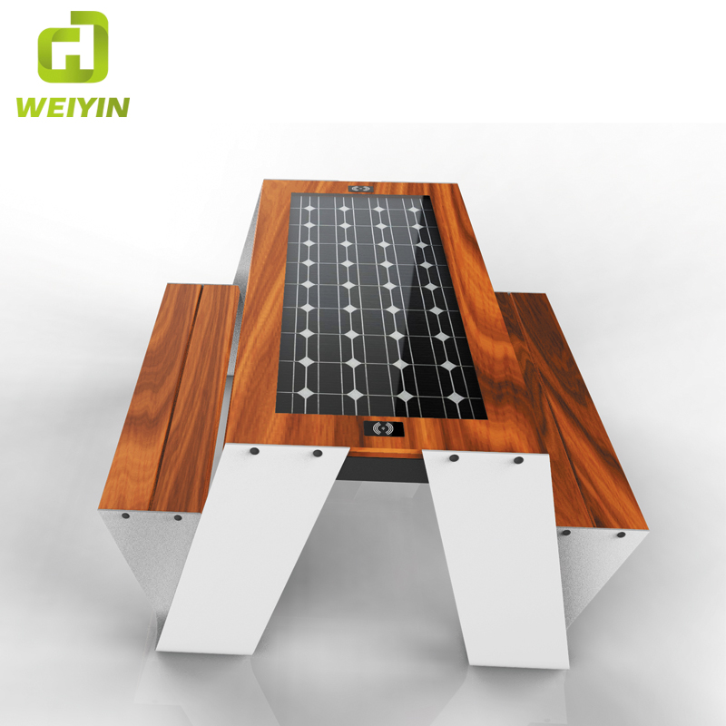 Handy im Freien, der intelligenten Solarpicknick-Stahltisch-Bank-Lieferanten auflädt