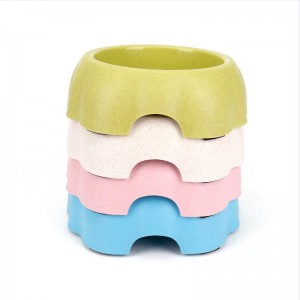 Blume geformte Weizenstrohhaustierschüssel, Haustierschüsseln, Katzenhundefutterschüssel