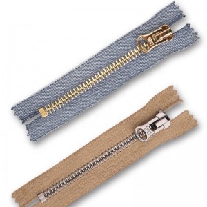 Metallreißverschluss veredelter Reißverschluss Metallreißverschluss geschlossenes Ende und offenes Ende auf zwei Arten 3