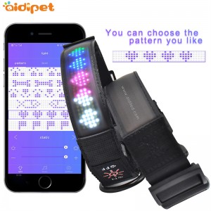 Großhandel Nylon Hundehalsband Rundseil Integrierte Zugleine mit Bildschirm blinkt