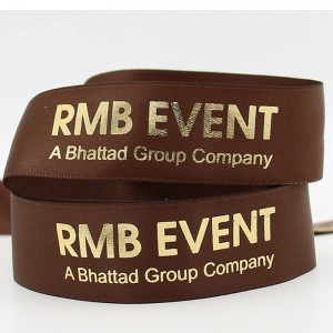 kundengebundenes buntes Logodruckprägefolie gedrucktes schwarzes Satinband