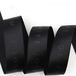 kundengebundenes buntes Logodruckprägefolie gedrucktes schwarzes Satinband