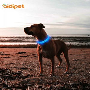 Wasserdichtes USB-Ladehalsband mit Silikon-LED-Hundehalsband