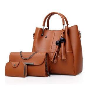 HD0827--3 STÜCKE Pro Satz Frauen Pu-leder Tote Pu-leder Tragbare Handtasche Pu-leder Geldbörse