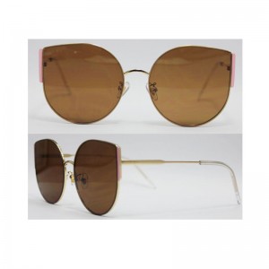 Kundenspezifischer Logo-Metallsonnenbrille-Frauen-große Katzenaugen-Großhandelsrahmen