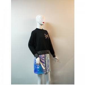 SWEATER RLWS0122F MIT SCHWARZEM DRUCK