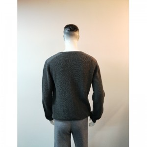 GRAUER SWEATER MIT V-AUSSCHNITT RLMS0014F