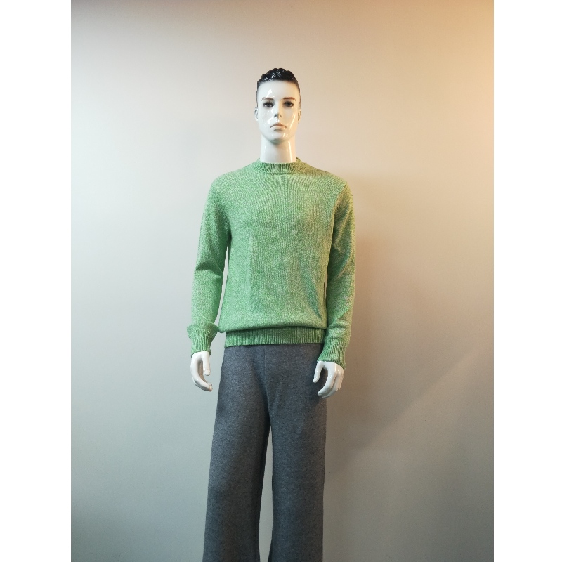 AVOCADO GREEN CREW NECK SWEATER RLMS0027F