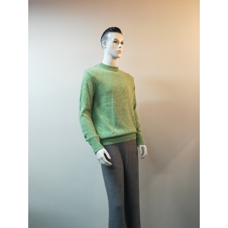 AVOCADO GREEN CREW NECK SWEATER RLMS0027F