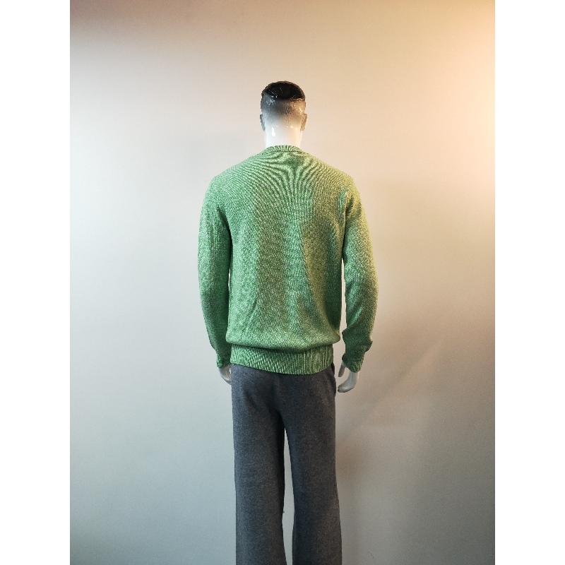 AVOCADO GREEN CREW NECK SWEATER RLMS0027F