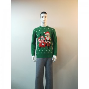 GRÜNE PULLOVER MIT KARIKATURDRUCK RLMS0034F