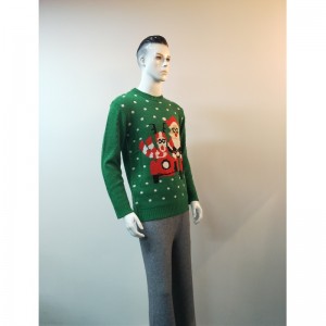 GRÜNE PULLOVER MIT KARIKATURDRUCK RLMS0034F