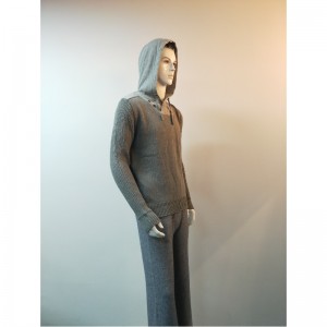 GREY HOODED SWEATER RLMS0038F