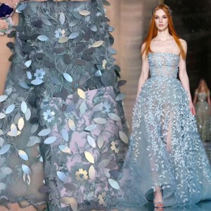 Günstige Pailletten und Perlen Stoff für Asien Kleidung Hochzeitskleid Stoff