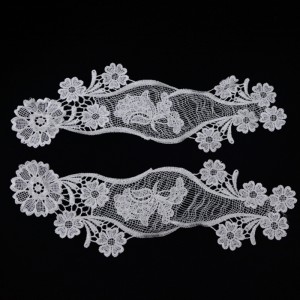 1 # Ausschnitt Spitze, Milchseide Spitze, Polyester / Nylon Spitze, Baumwollspitze