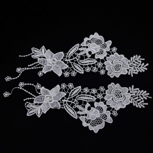 1 # Ausschnitt Spitze, Milchseide Spitze, Polyester / Nylon Spitze, Baumwollspitze