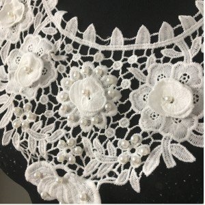 Neuankömmling Kragen mit Perlen Applikationen Spitze