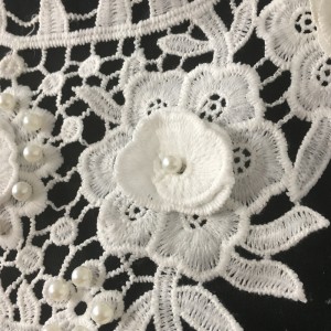 Neuankömmling Kragen mit Perlen Applikationen Spitze