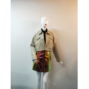 KHAKI KURZE PU JACKE RLWPJ0028N