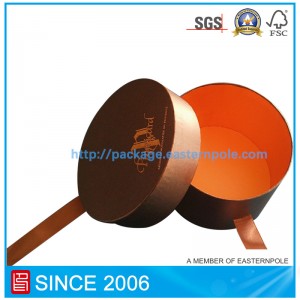 Runde Luxus-Pralinenschachtel mit Bandverschluss