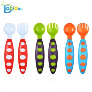 Hochwertige Easy Carry Baby Utensilien Baby Löffel Kunststoff ersten Löffel und Gabel Set zum Essen
