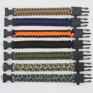 Outdoor multifunktionale kreative Überleben Notfalluhr Sicherheit Seil gewebt Thermometer Armband