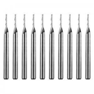 Hartmetall-Fräser, Doppelflöten-Spiral-Hartmetall-Flachfräser CNC-Fräser 1 mm Schnittdurchmesser