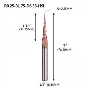 Konischer Kugelkopffräser 1/4 \