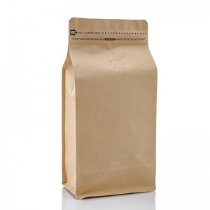 Hochwertige 100 g 250 g 500 g 1 kg flache Unterseite braune Kraftpapier-Kaffeebohnensäcke mit Ventil und Reißverschluss