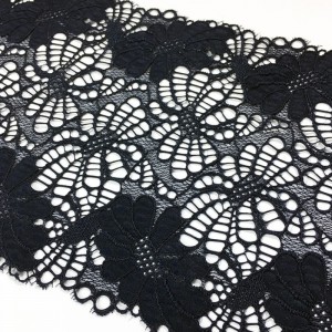 Elastische breite Nylon-Elasthan-Spitze mit einer Breite von 18 cm für Unterwäsche oder Kleidungsstücke