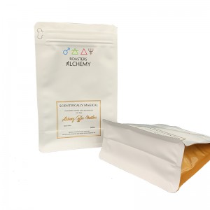 Individuell bedruckter Kaffee-Beutel aus laminierter Aluminiumfolie mit flachem Boden und Einwegventil