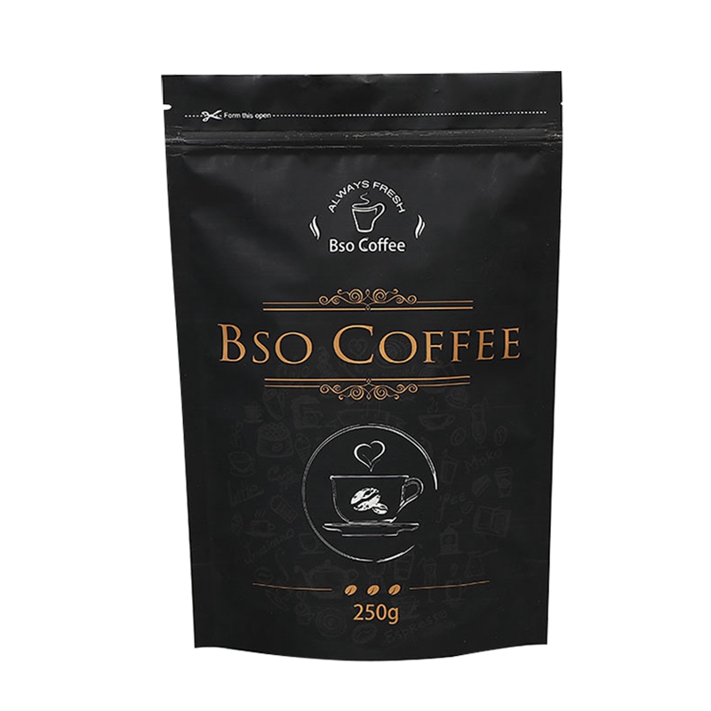 Kundenspezifische Logo-Kaffeebeutel wiederverwendbare Standbeutel mit Reißverschluss Verpackungsbeutel für Kaffee