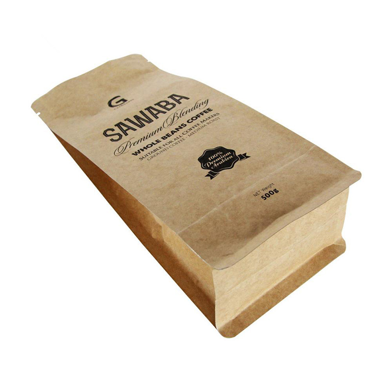 Einfache Kraft Kaffeebeutel Quad Seal Box Bottom Packaging