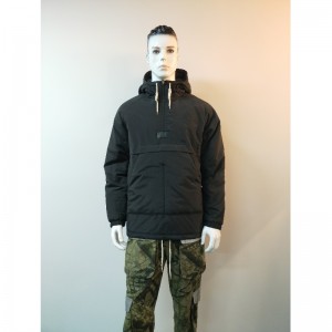 SCHWARZE HOODED PUFFERJACKE RLMPC0014