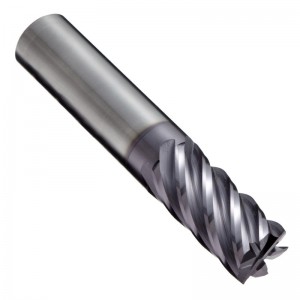 Hartmetall-Vierkantfräser, TIALN Multilayer-Finish, 40-Grad-Wendel, 6 Nuten, 3 \