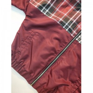 LADIES 'BURGUNDY PLAID JACKET RLWJ0002