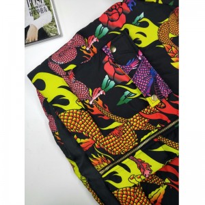 DAMEN-DRACHEN-DRUCK-PUFFER-MANTEL RLWPC0004