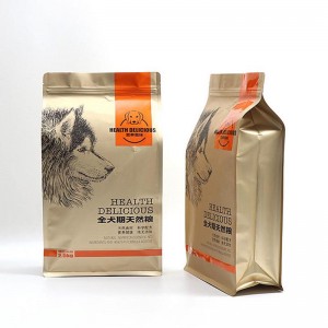 Flachboden-Plastiktüten mit Reißverschluss Acht seitlich versiegelte Plastiktüten zum Verpacken von Tiernahrungstüten