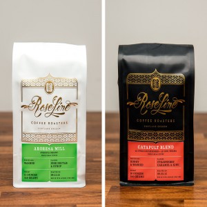 Individuell bedruckter Kaffeebeutel mit flachem Boden und Alufolienbeutel für die Kaffeeverpackung