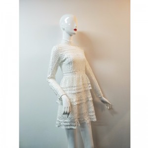 DAS WEISSE SPITZENKLEID DER DAMEN JLWD0040