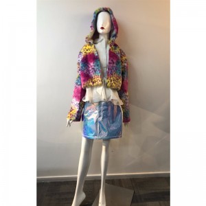 DAMEN FARBIGER KURZPELZMANTEL RLWF0006